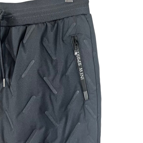 Fleece Lined Quilted Pants Mens Medium Gray New Pockets Warm Winter - Picture 5 of 10